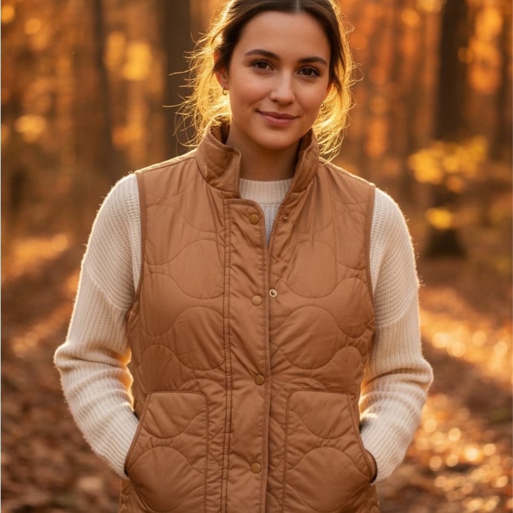 Croft & Barrow Women's Brown Quilted Vest